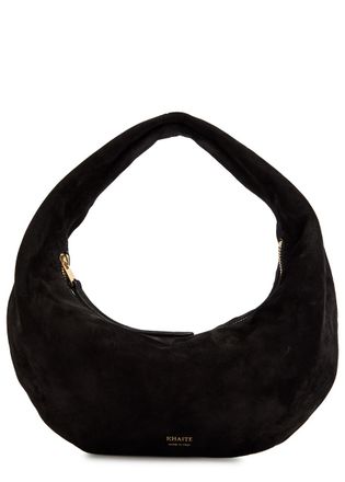 Khaite Olivia Mini Suede Hobo top Handle bag - Black - One Size