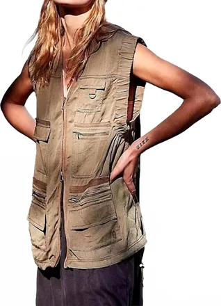 Free People Hang Time Vest In Tea Leaves