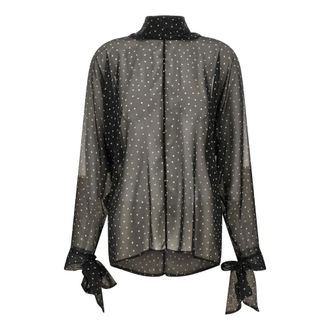 P.A.R.O.S.H. P.a.r.o.s.h. - Pioggia Shirt - Dames - Blouses & Shirts - Zwart - Maat: S Chiffon