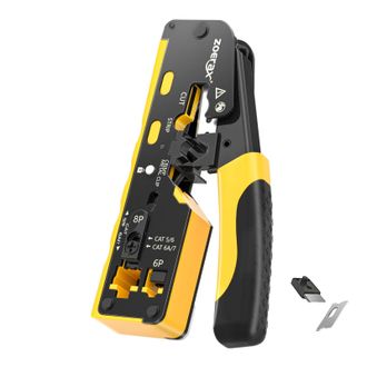 OEM Herramienta De Crimpado, Apta Para Conectores Rj45, Herramienta De Corte De Precisi&oacute;n, Color Amarillo