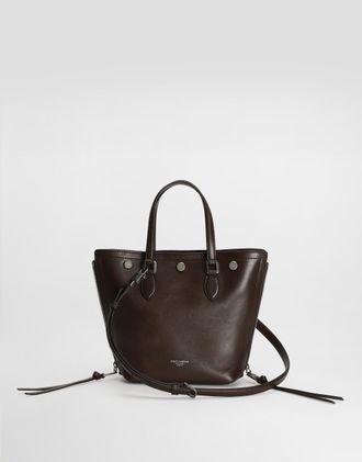 Dolce & Gabbana Atene Tempesta Calfskin Shopping Bag - Man Crossbody Bags Brown Onesize