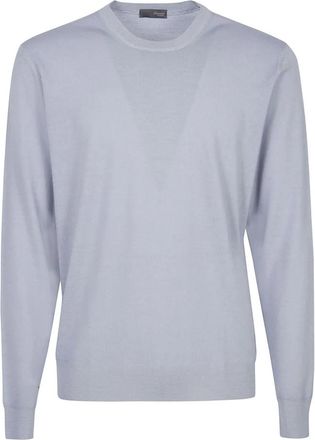 Drumohr Trui met ronde hals - Heren - Ronde hals truien - Blauw - 4XL - Wol - Truien & Vesten