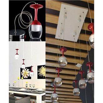 Trade Shop Trade Shop - Lampadaria 6 Lampada Calice Steel Luz Led Pendent Portalampada