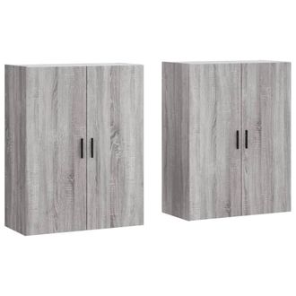 Berkfield Home Wall Mounted Cabinets 2 pcs Grey Sonoma 69.5x34x90 cm