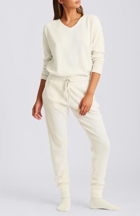 Papinelle Sleepwear Supersoft Waffle Pajamas in Ecru at Nordstrom, Size X-Small