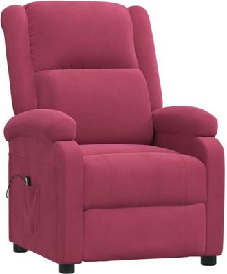 vidaXL Sill&oacute;n Reclinable El&eacute;ctrico De Terciopelo Rojo Tinto Vidaxl