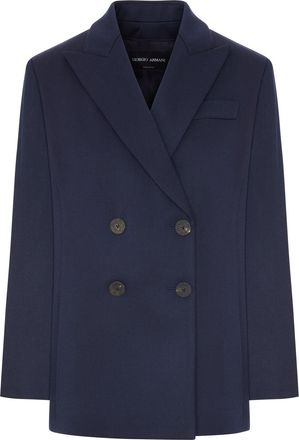 Giorgio Armani DOUBLE-BREASTED WOOL BLAZER WITH PEAK LAPEL - Giorgio Armani - Woman