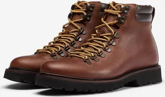 Oliver Sweeney Mens Oliver Sweeney Waxed Leather Hiker Boots - Brown - Size: UK-8.5 / us-9.5 / eu-42.5
