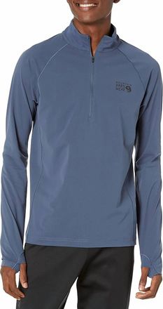 Mountain Hardwear Mens Stretch Half Zip Jacket In Zinc