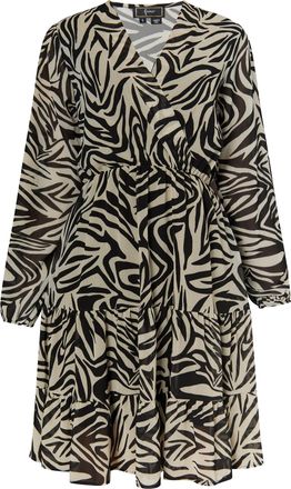 Faina Jurkje met zebraprint Dames beige/ zwart