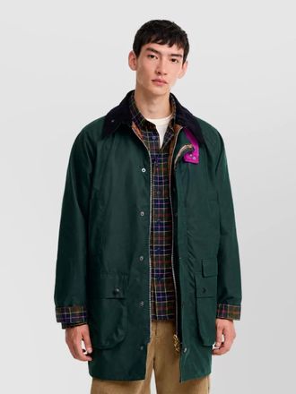 Barbour waxed cotton single breasted coat