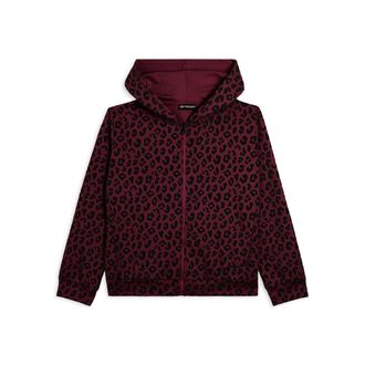 Freddy Felpa donna leopardata con zip e cappuccio