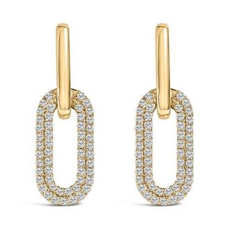 House of Brilliance 10K Gold 1/2 Cttw Lab Grown Diamond Dangling Paperclip Drop Earrings in Yellow at Nordstrom
