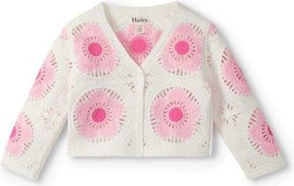 Hatley Kids Crochet Flower Cardigan in Cream at Nordstrom, Size 12-18M