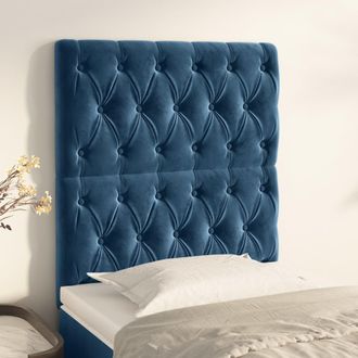 vidaXL Cabeceros 2 Unidades De Terciopelo Azul Oscuro 80x7x78/88 Cm Vidaxl