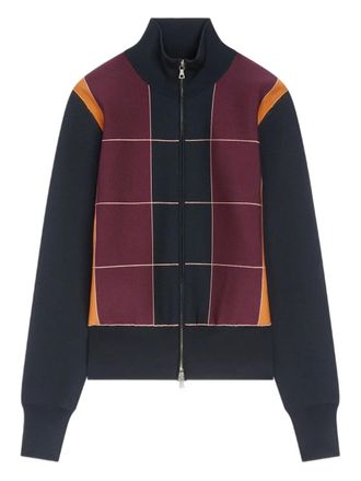 Dries Van Noten zipped checked jacket - Blue