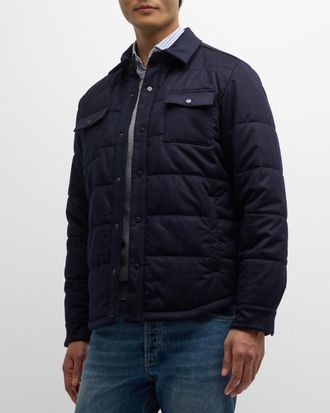 Neiman Marcus Men & apos;s Wool Padded Shirt Jacket