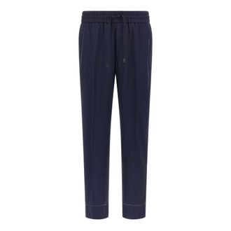 Brioni Broeken, Heren, Blauw, L, Wol, Asolo Broek