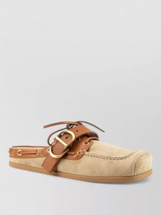 Dior loafers leather trim round toe stitching