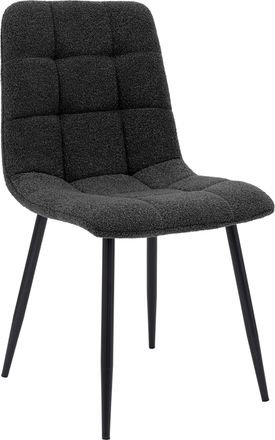 Clp Silla De Comedor Antibes Tejido De Peluche Gris Oscuro