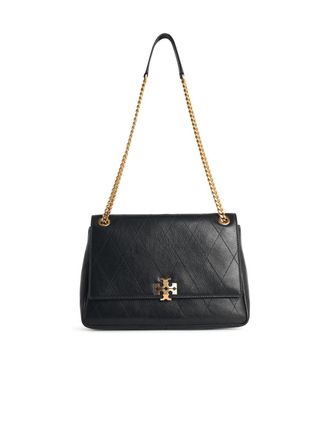 Tory Burch Tory Burch medium Charlie Matelass&eacute; zwarte leren schoudertas