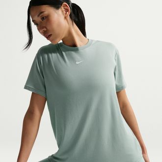Nike Womens One Relaxed Dri-FIT Short-Sleeve Top in Green | FN2814-007
