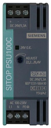 SIEMENS Fuente De Alimentaci&oacute;n Sitop Psu100c, 1 Fase Dc 24 V/1,3 A, 6ep13315ba10
