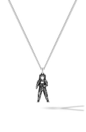 Vincero Mens Astronaut Pendant Necklace in Sliver at Nordstrom, Size 21