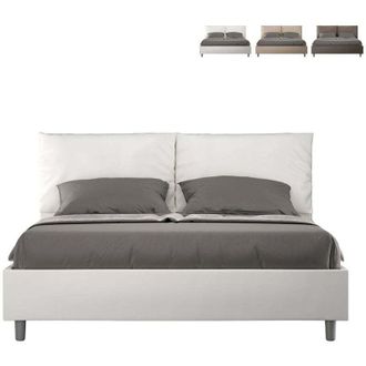 Itamoby Itamoby - Letto Matrimoniale rivestito in Similpelle - antea - Tipologia Letto: Con Rete - Colore: Bianco - Dimensione Rete: 160x190