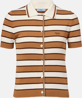 Prada Top in cotone a righe