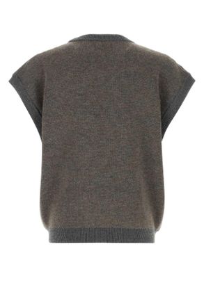 Magliano Mens Grey Wool Blend Teddy Bear Vest Md78_82 Hazelnut Exterior: Nylon Maglieria