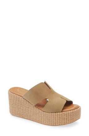 Chocolat Blu Jamie Platform Wedge Sandal in Taupe Suede at Nordstrom, Size 9-9.5Us