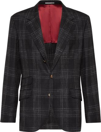 Brunello Cucinelli Blazer met tartan ruit - Grijs