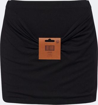 Jean Paul Gaultier Minigonna in jersey con pelle