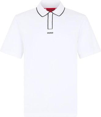 HUGO BOSS White Logo Polo