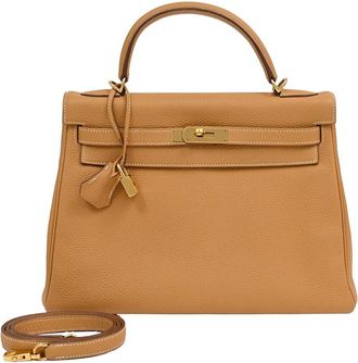 Herm&egrave;s Brown Epsom Leather Kelly 32 Top Handle Bag (Authentic Pre-Loved)