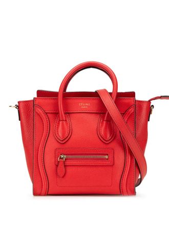 Celine 2012 Nano Leather Luggage Tote satchel - Red