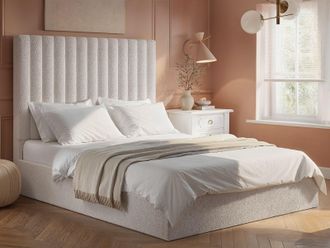 Flair Everley Boucle Ottoman Bed in Cream | Size: King