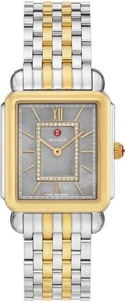 Michele Deco II Two-Tone Diamond Quartz Bracelet Watch, 32mm in Two Tone at Nordstrom Rack