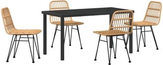 vidaXL Garden Dining Set 4 pcs Brown Poly rattan Vidaxl