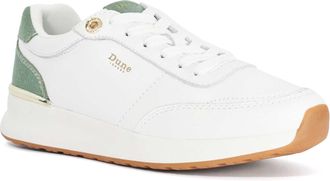 Dune London Womens Ladies Evalynn - Lace-Up Runners - White Leather - Size UK 6