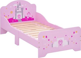 HOMCOM Homcom - Cama Infantil Para +3 A&ntilde;os Cama Para Ni&ntilde;os De Madera Con Barreras De Protecci&oacute;n Carga M&aacute;x. 50 Kg 143x73x60 Cm