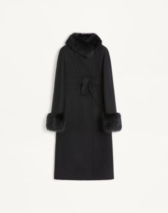Valentino Cappotto In Compact Drap Donna NERO 40