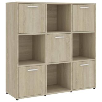Berkfield Home Book Cabinet Sonoma Oak 90x30x90 cm Engineered Wood in Brown | Size: 90 x 30 x 90 cm