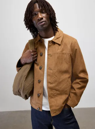 Jack & Jones Mens Faux-suede jacket