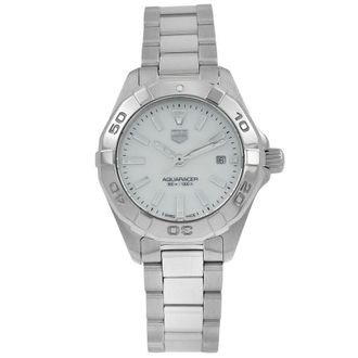 Tag Heuer Pre-owned Tag Heuer Aquaracer White Mother of Pearl Dial Ladies Watch WBD1411.BA0741