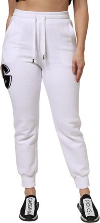 Dolce & Gabbana White Cotton Stretch Jogger SweatWomens Womens Pants (Pre-Owned)