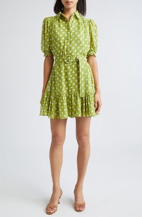 Cinq &agrave; Sept Camille Polka Dot Minidress in Pickle/ivory at Nordstrom, Size 10