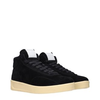 Jil Sander Suede High-Top Sneaker - Black
