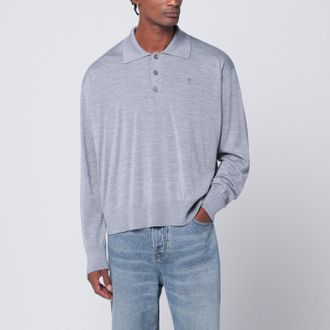 Ami Grey wool and silk polo Ami De Coeur